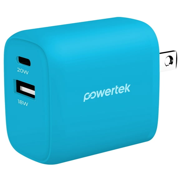 Liquipel Powertek Neon 20W Combo Wall Charger - Blue