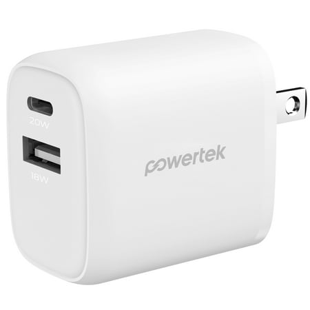 Liquipel Powertek Neon 20W Combo Wall Charger - White