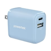 Liquipel Powertek Pastel Braided 20W Combo Wall Charger - Blue
