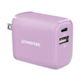 thumbnail image 1 of Liquipel Powertek Pastel Braided 20W Combo Wall Charger - Purple, 1 of 7
