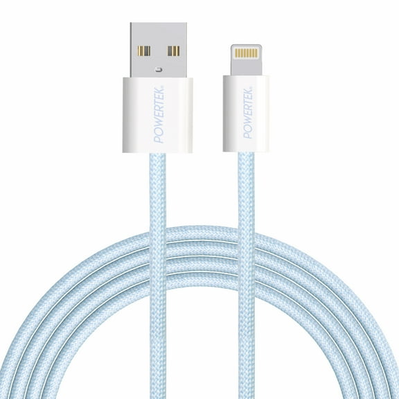 Liquipel Powertek Pastel Braided USB-A to Lightning - Blue