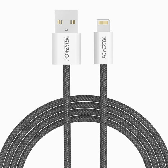 Liquipel Powertek Pastel Braided USB-A to Lightning - Gray