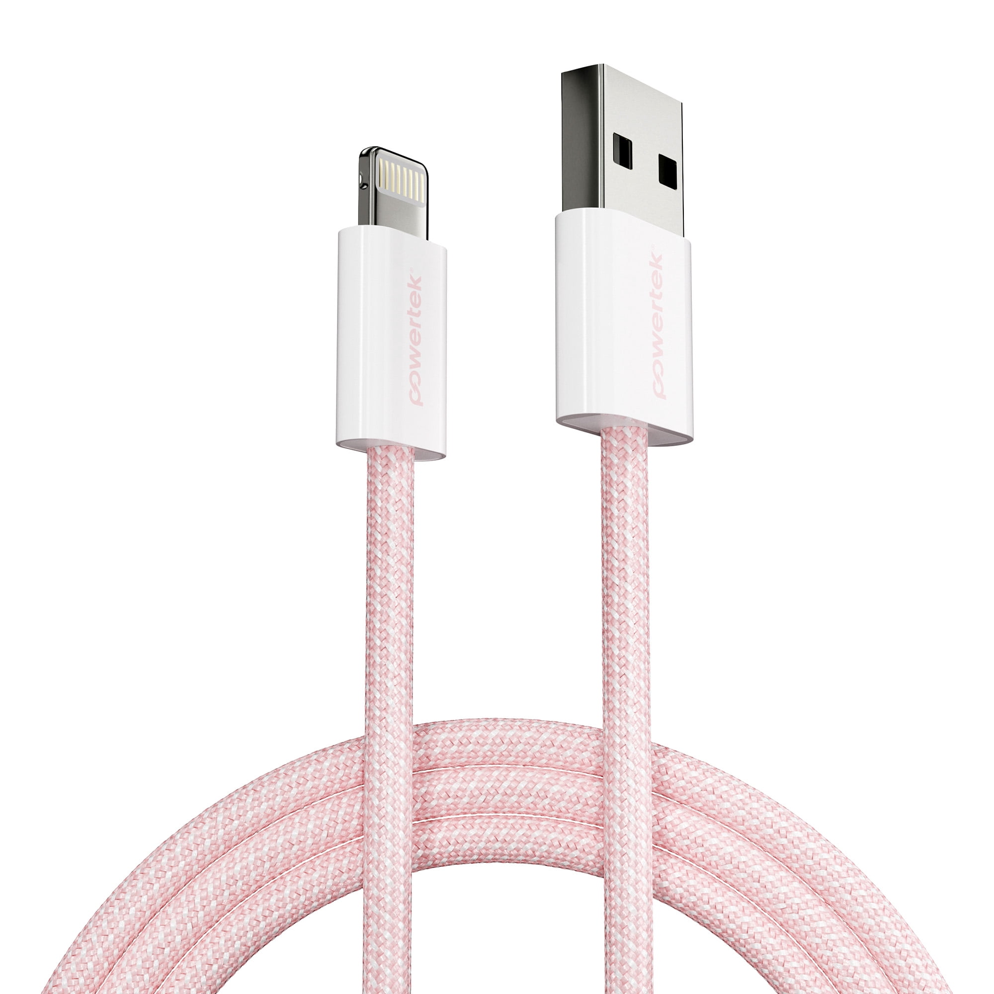 Liquipel Powertek Pastel Braided USB-A to Lightning - Pink