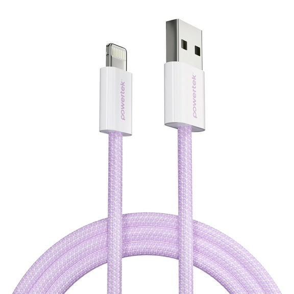 Liquipel Powertek Pastel Braided USB-A to Lightning - Purple