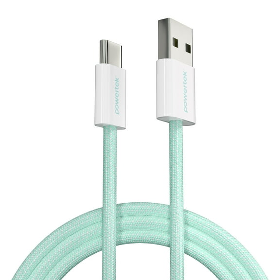 Liquipel Powertek Pastel Braided USB-A to USB-C - Mint