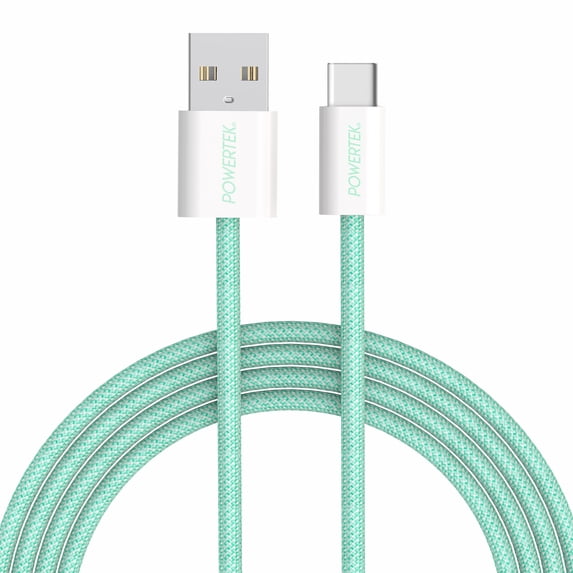 Liquipel Powertek Pastel Braided USB-A to USB-C - Mint