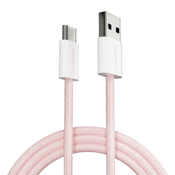 Liquipel Powertek Pastel Braided USB-A to USB-C - Pink