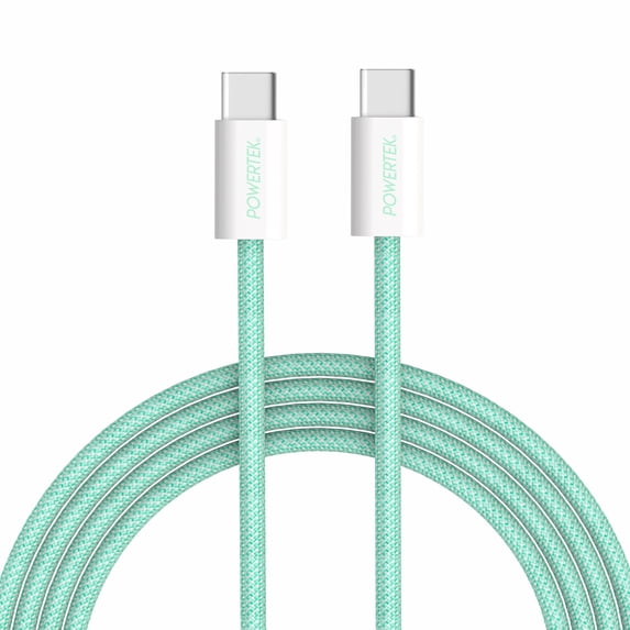 Liquipel Powertek Pastel Braided USB-C to USB-C - Mint