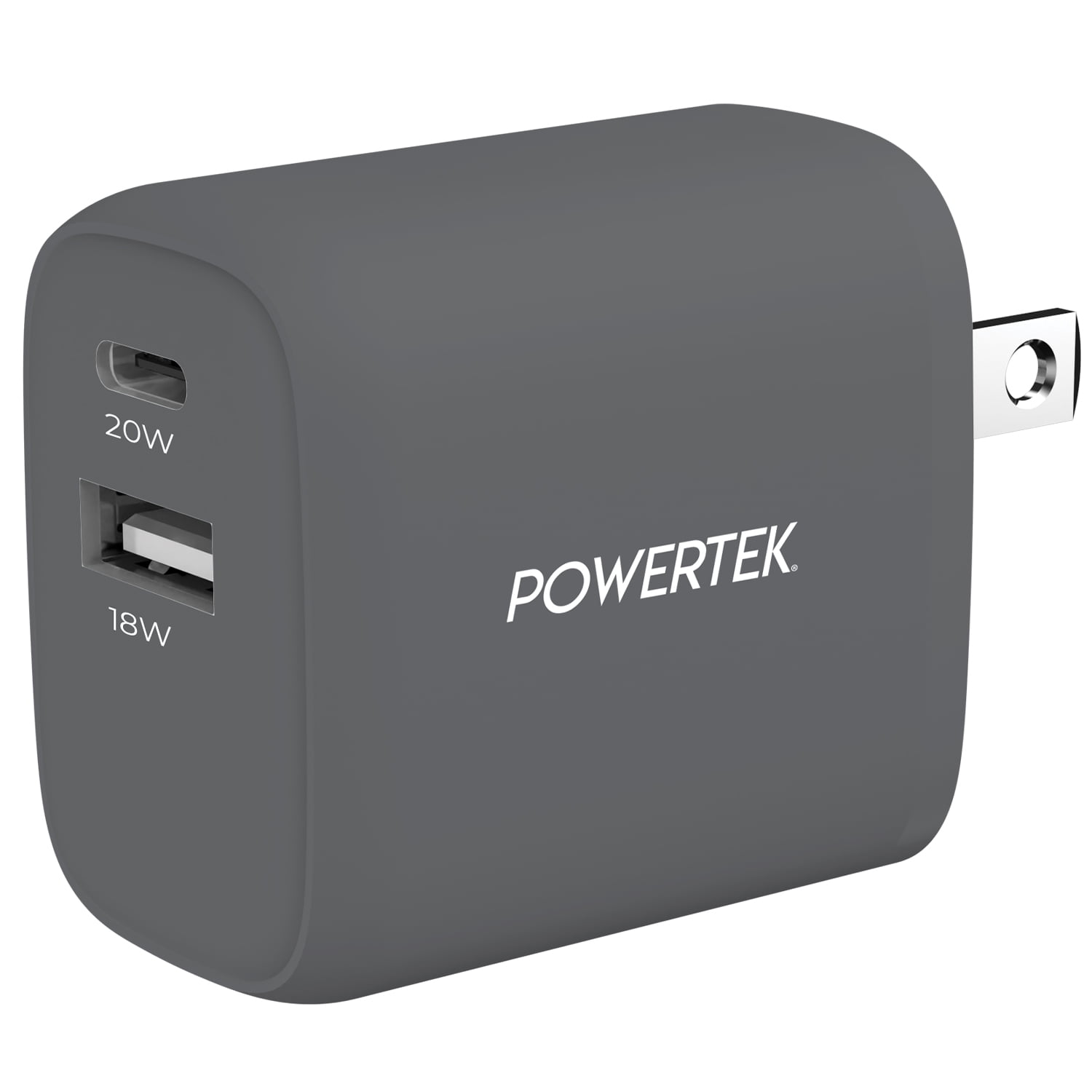 Liquipel Powertek Pastel Dual USB-A / USB-C Wall Charger - Gray
