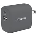 thumbnail image 1 of Liquipel Powertek Pastel Dual USB-A / USB-C Wall Charger - Gray, 1 of 7