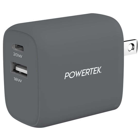 Liquipel Powertek Pastel Dual USB-A / USB-C Wall Charger - Gray