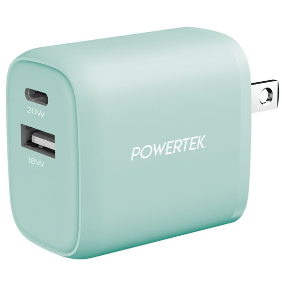 Liquipel Powertek Pastel Dual USB-A / USB-C Wall Charger - Mint