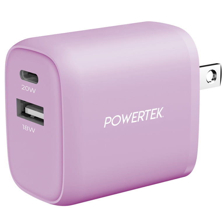 Liquipel Powertek Pastel Dual USB-A / USB-C Wall Charger - Purple