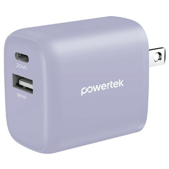 Liquipel Powertek Pastel Plaid 20W A/C Combo Wall Charger - Purple