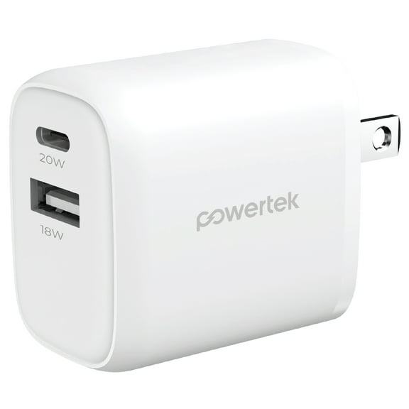 Liquipel Powertek Pastel Plaid 20W A/C Combo Wall Charger - White
