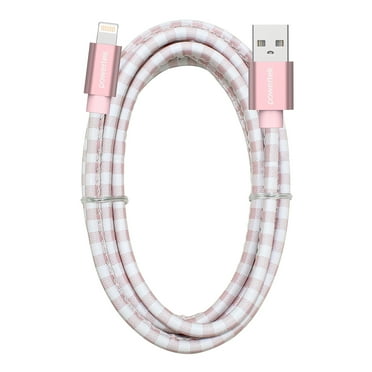 Liquipel Powertek Pastel Plaid USB-A to Lightning - Pink