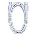 thumbnail image 1 of Liquipel Powertek Pastel Plaid USB-A to USB-C - Purple, 1 of 7