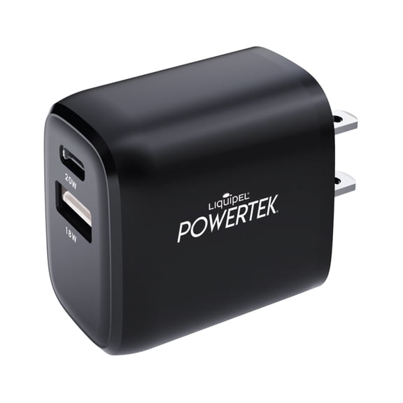 Liquipel Powertek Pastel Type-C Fast Charging Wall Charger 20W PD USB-C with Foldable Plug, for iPhone, iPad, iWatch, Galaxy, Tablet