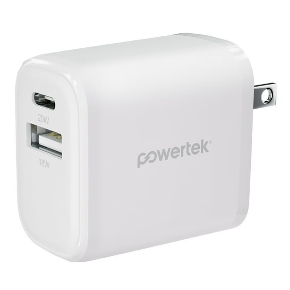 Liquipel Powertek Pastel Velvet 20W Combo Wall Charger - White