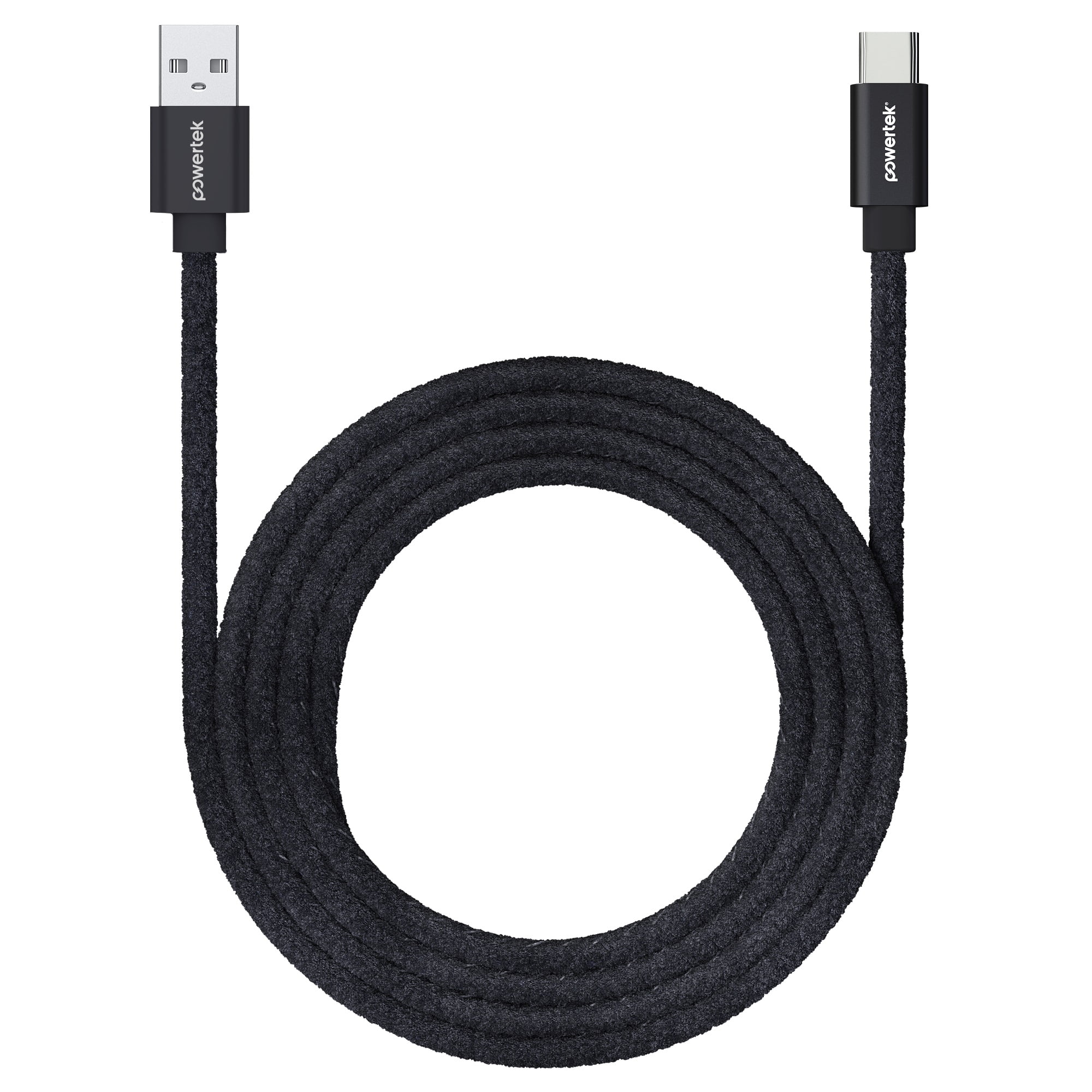 Liquipel Powertek Pastel Velvet USB-A to USB-C - Black