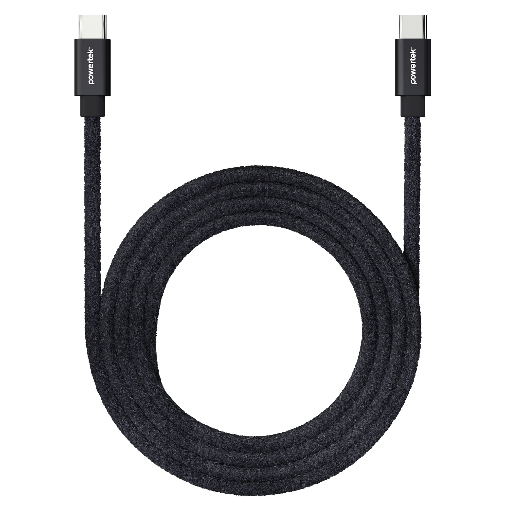 Liquipel Powertek Pastel Velvet USB-C to USB-C - Black