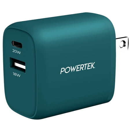 Liquipel Powertek Premium Braided 20W A/C Combo Charger - Blue