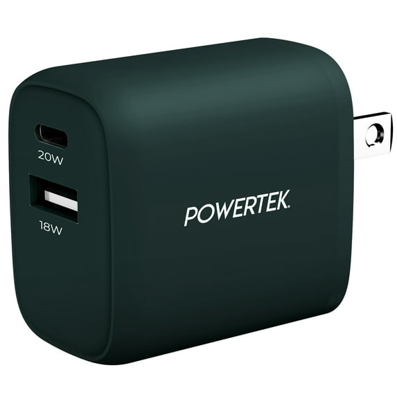 Liquipel Powertek Premium Braided 20W A/C Combo Charger - Green