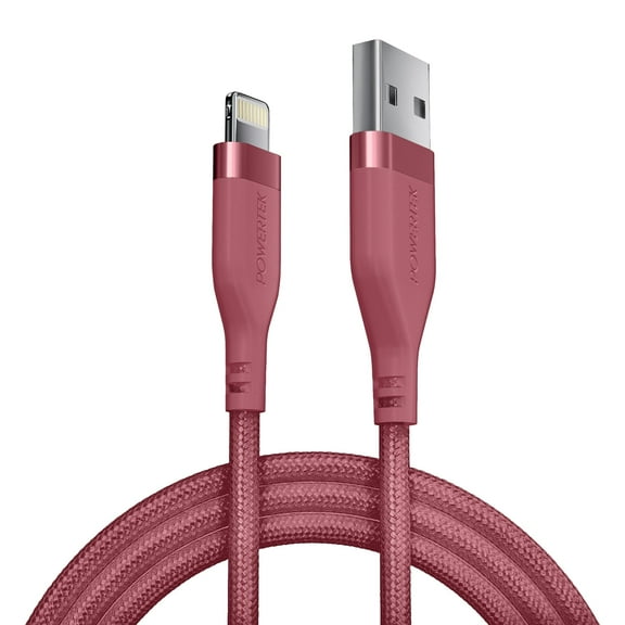 Liquipel Powertek Premium Braided USB-A to Lightning Cable - Pink