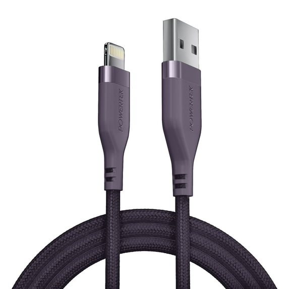 Liquipel Powertek Premium Braided USB-A to Lightning Cable - Purple
