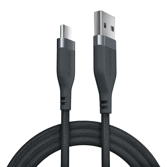 Liquipel Powertek Premium Braided USB-A to USB-C Cable - Black