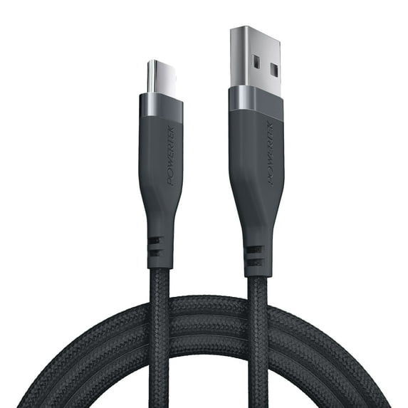 Liquipel Powertek Premium Braided USB-A to USB-C Cable - Black