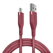 Liquipel Powertek Premium Braided USB-A to USB-C Cable - Pink