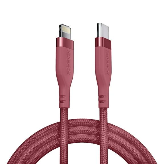 Liquipel Powertek Premium Braided USB-C to Lightning Cable - Pink