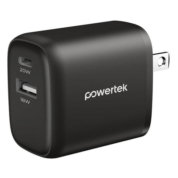 Liquipel Powertek Retro 20W Combo Wall Charger - Black