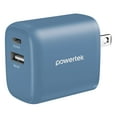 thumbnail image 1 of Liquipel Powertek Retro 20W Combo Wall Charger - Blue, 1 of 7