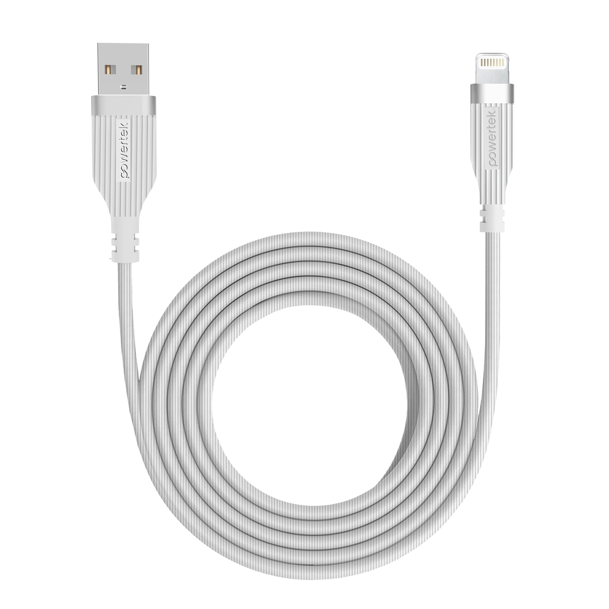 Liquipel Powertek Retro USB-A to Lightning - White