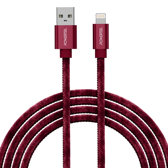 Liquipel Powertek Silk USB-A to Lightning - Maroon
