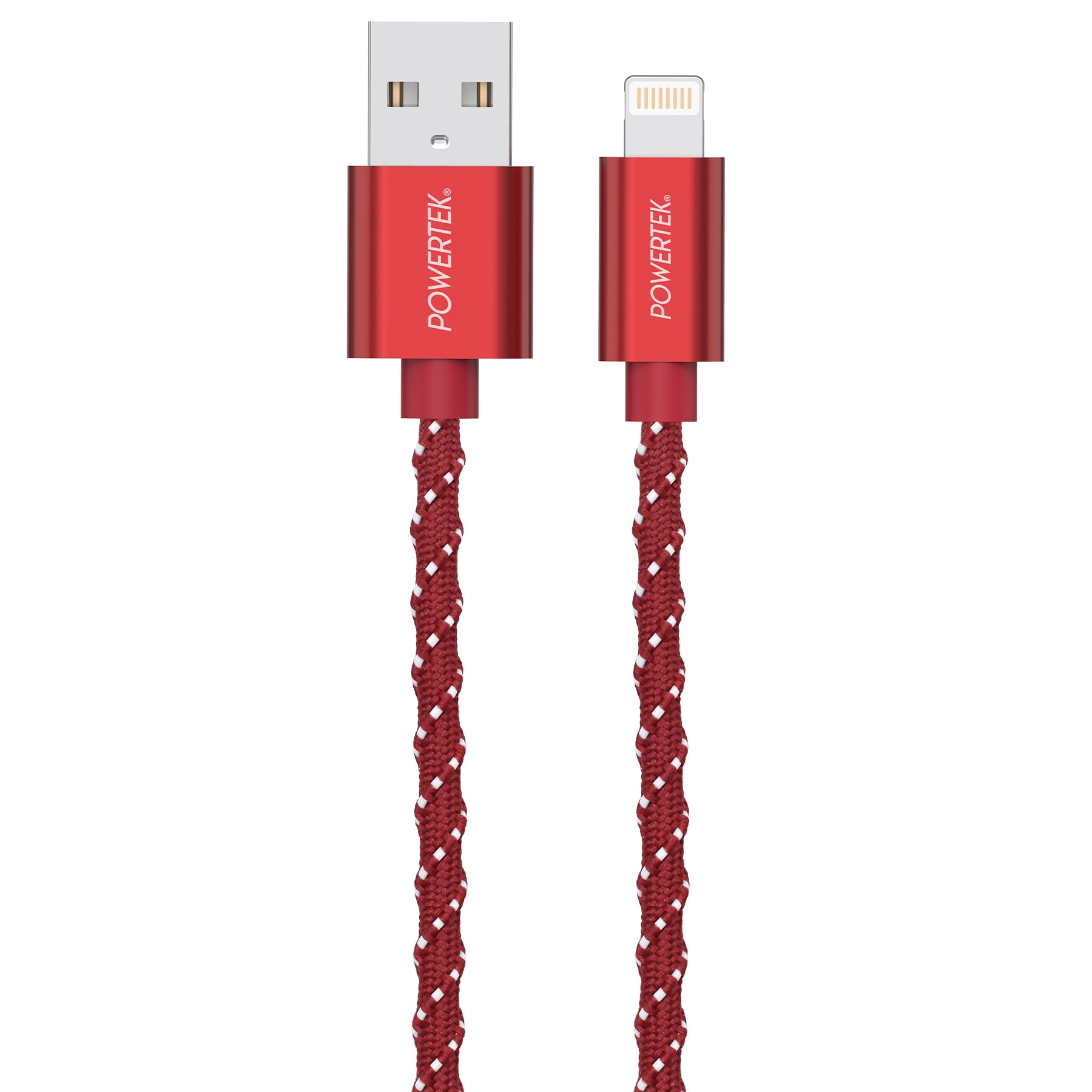 Liquipel Powertek Twizzler USB-A to Lightning - Red