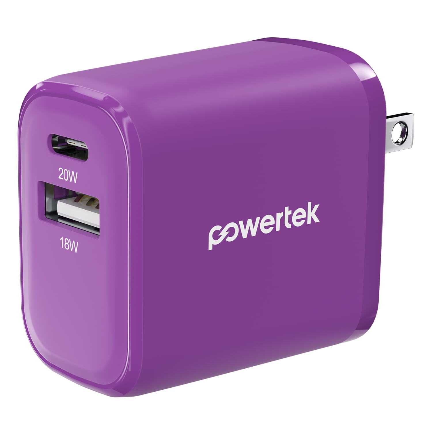 Liquipel Powertek Two Tone 20W Combo Wall Charger - Purple
