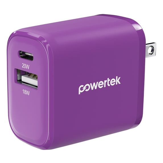 Liquipel Powertek Two Tone 20W Combo Wall Charger - Purple