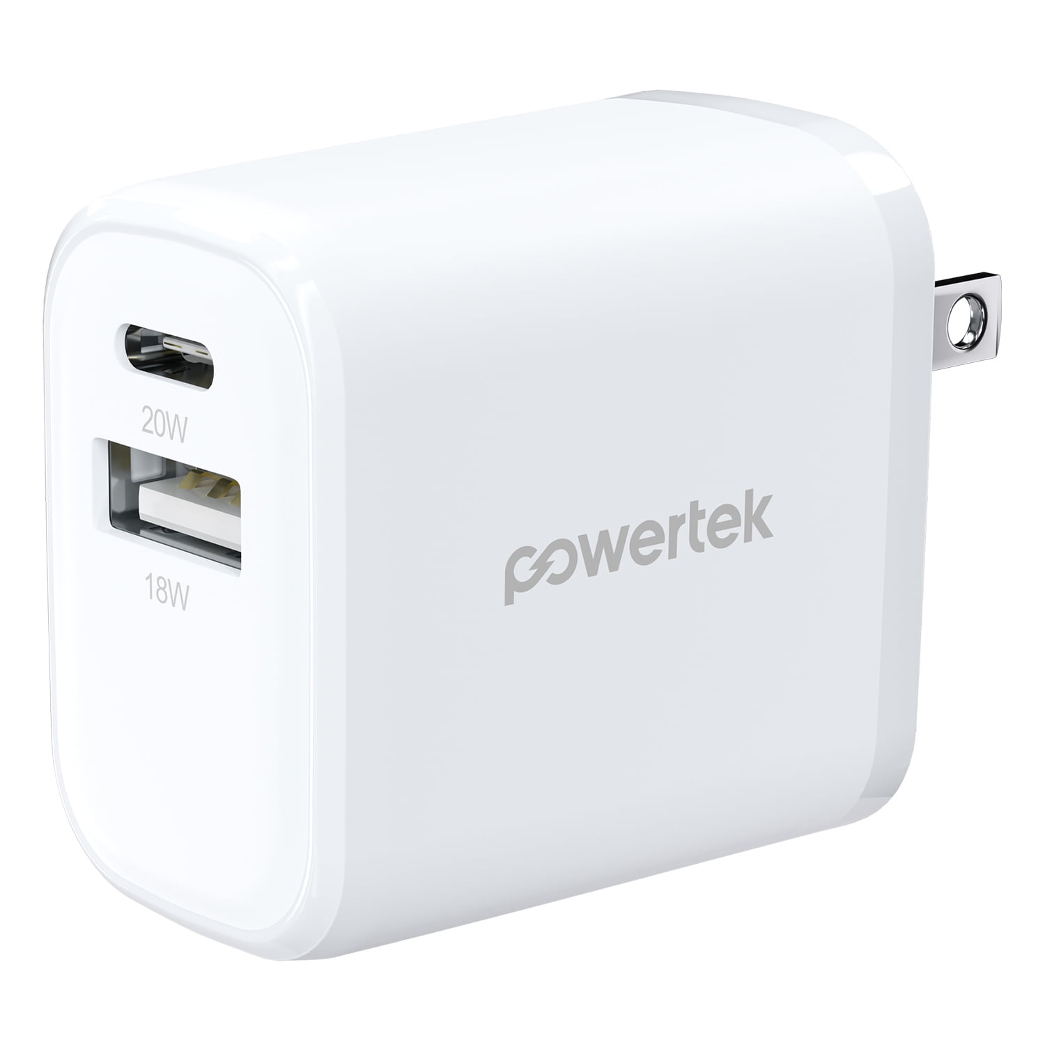 Liquipel Powertek Two Tone 20W Combo Wall Charger - White