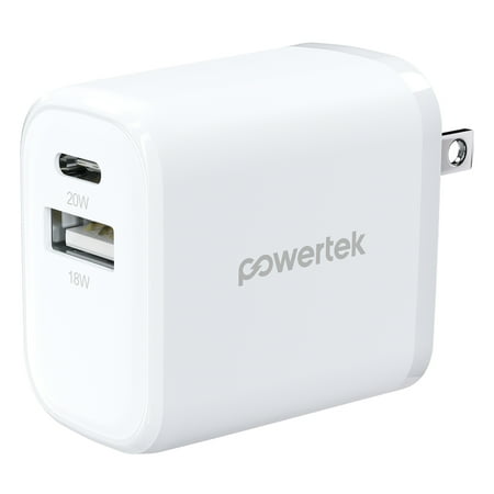 Liquipel Powertek Two Tone 20W Combo Wall Charger - White