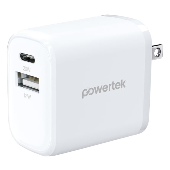 Liquipel Powertek Two Tone 20W Combo Wall Charger - White