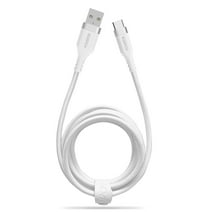 Liquipel Powertek Type-C Fast Charger Cable, 6ft USB-C for Galaxy, Note, Tab, MacBook, Premium White