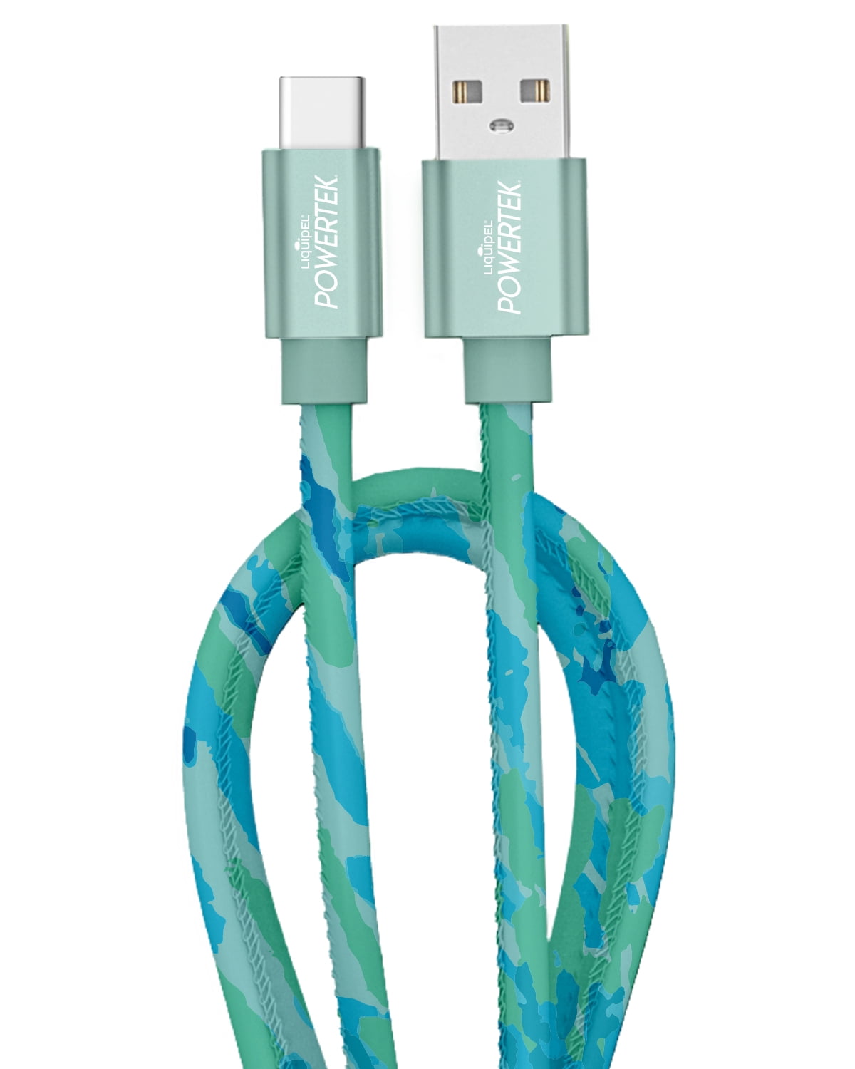 Liquipel Powertek Type-C Fast Charger Cable, 6ft USB-C for Galaxy, Note, Tab, MacBook, Tie Dye