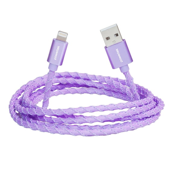 Liquipel Powertek USB-A to Lightning Twizzler Cable - Purple