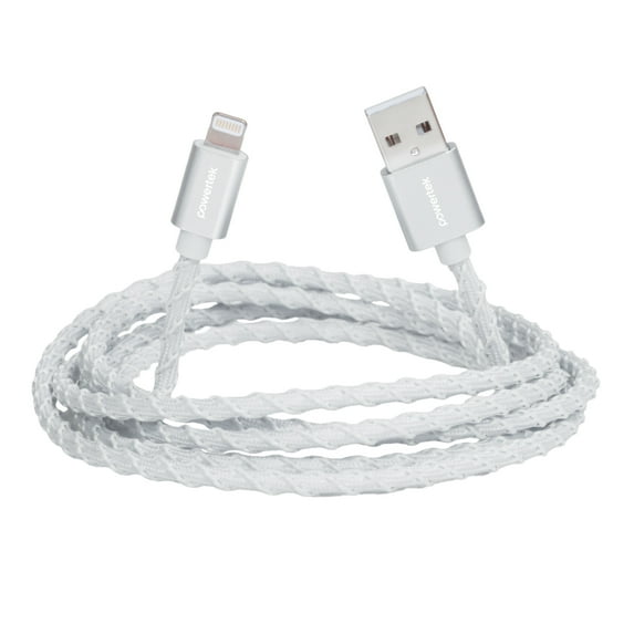 Liquipel Powertek USB-A to Lightning Twizzler Cable - White