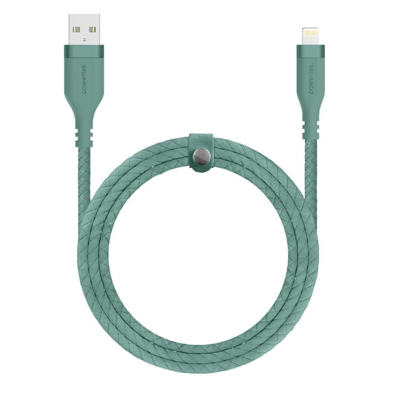 Liquipel Powertek USB-A to Lightning Woven Cable - Green