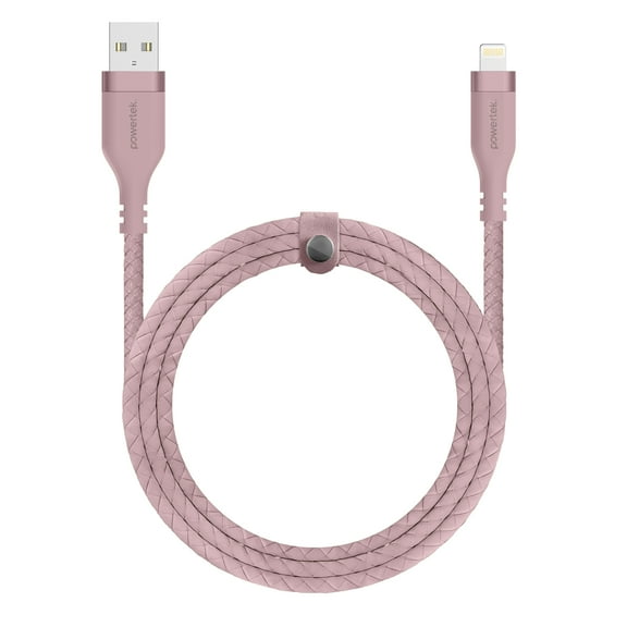 Liquipel Powertek USB-A to Lightning Woven Cable - Pink