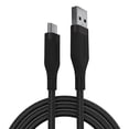 thumbnail image 1 of Powertek USB-A to USB-C (Type-C) Charging Cable, Carbon Design Texture, 6 ft, Black, 1 of 7